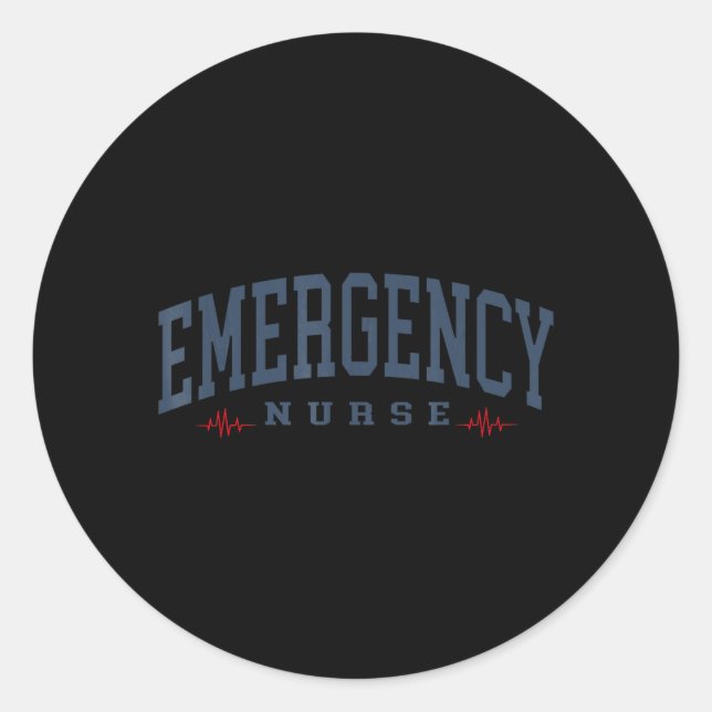 Sticker Rond Infirmière d'urgence Service d'urgence Urgence (Devant)