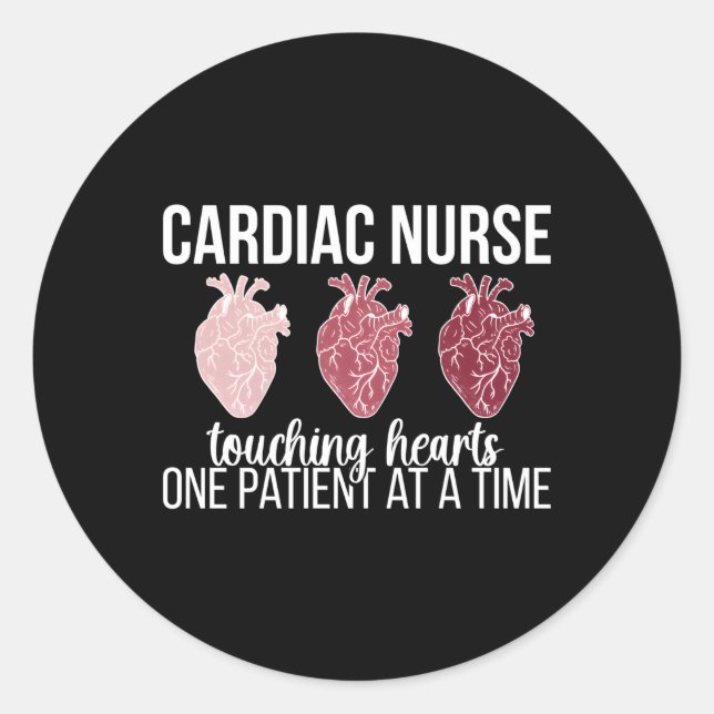 Sticker Rond Infirmière en cardiologie Infirmière en cardiologi (Devant)