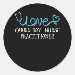 Sticker Rond Infirmière en cardiologie Praticien Stethoscope