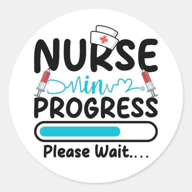 Sticker Rond Infirmière en cours de chargement (Devant)