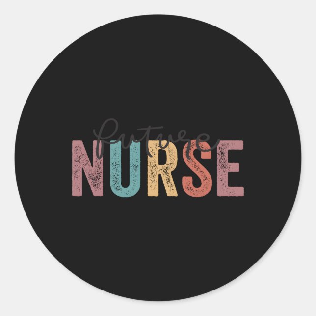 Sticker Rond Infirmière En Cours École De Soins Infirmiers Futu (Devant)