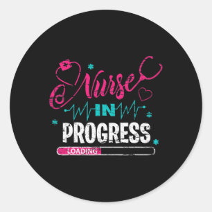 Sticker Rond Infirmière en cours Infirmière Fun Nurse
