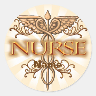 Sticker Rond Infirmière en cuivre