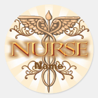Sticker Rond Infirmière en cuivre