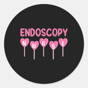 Sticker Rond Infirmière en endoscopie aime les bonbons de la Sa