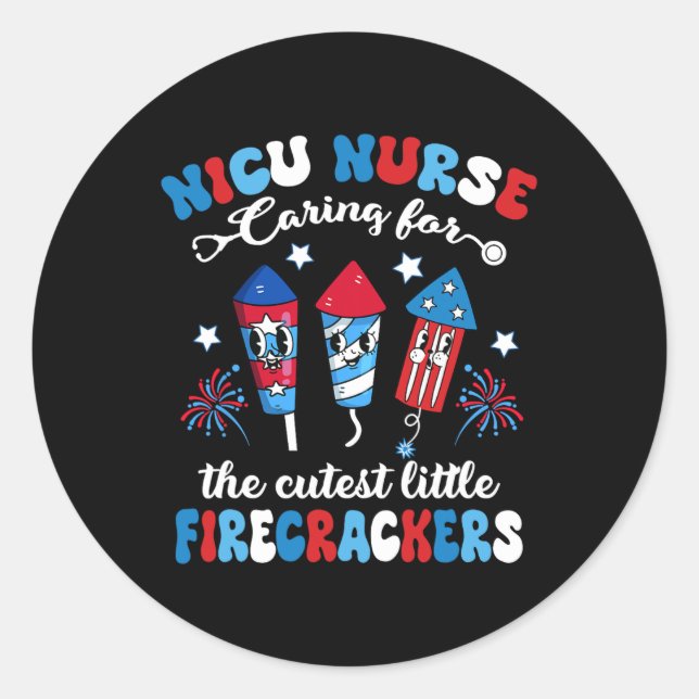 Sticker Rond Infirmière en néonatalogie prenant soin des plus m (Devant)