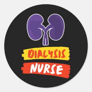 Sticker Rond Infirmière en néphrologie Infirmière Technicien en