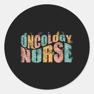 Sticker Rond Infirmière en oncologie Soins infirmiers contre le