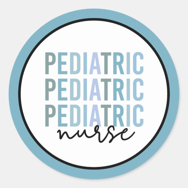 Sticker Rond Infirmière en pédiatrie PEDS Infirmière en pédiatr (Devant)