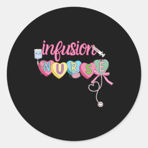 Sticker Rond Infirmière en perfusion d'infusion de bonbon en fo