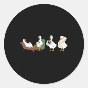 Sticker Rond Infirmière en psychologie de l'oie idiote Santé me