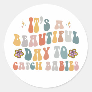 Sticker Rond Infirmière en salle d'accouchement Diplômée Infirm