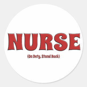 Sticker Rond Infirmière en service
