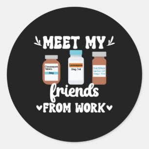 Sticker Rond Infirmière en soins critiques Soins essentiels Inf