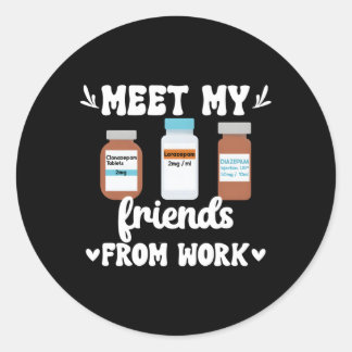 Sticker Rond Infirmière en soins critiques Soins essentiels Inf