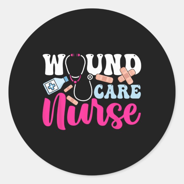 Sticker Rond Infirmière en soins de santé Wocn Infirmière inscr (Devant)