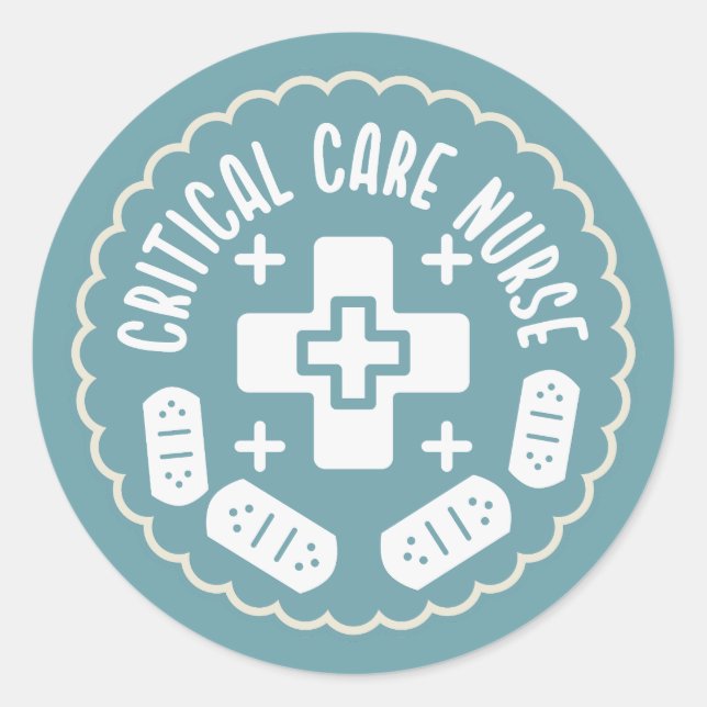 Sticker Rond Infirmière en soins intensifs (Devant)