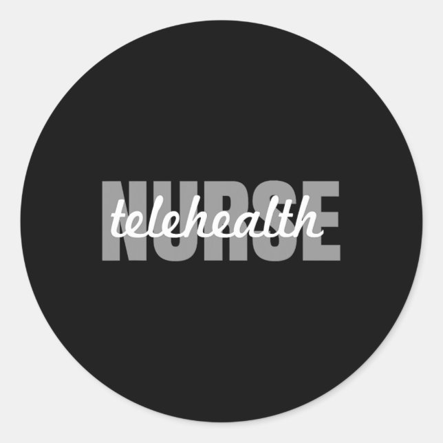 Sticker Rond Infirmière en télésanté (Devant)