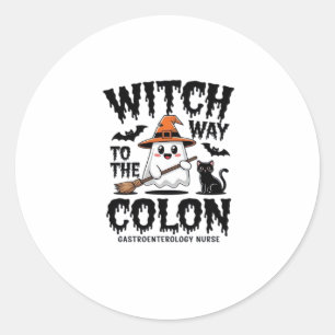 Sticker Rond Infirmière Endo Halloween Infirmière gastro-intest