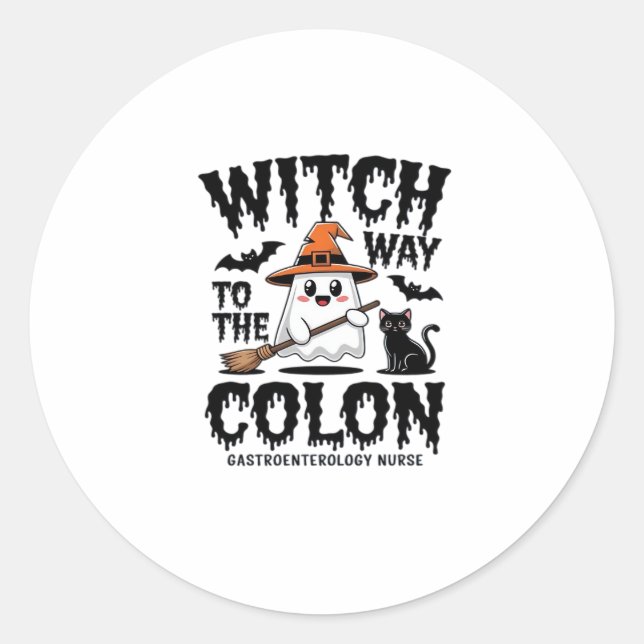 Sticker Rond Infirmière Endo Halloween Infirmière gastro-intest (Devant)