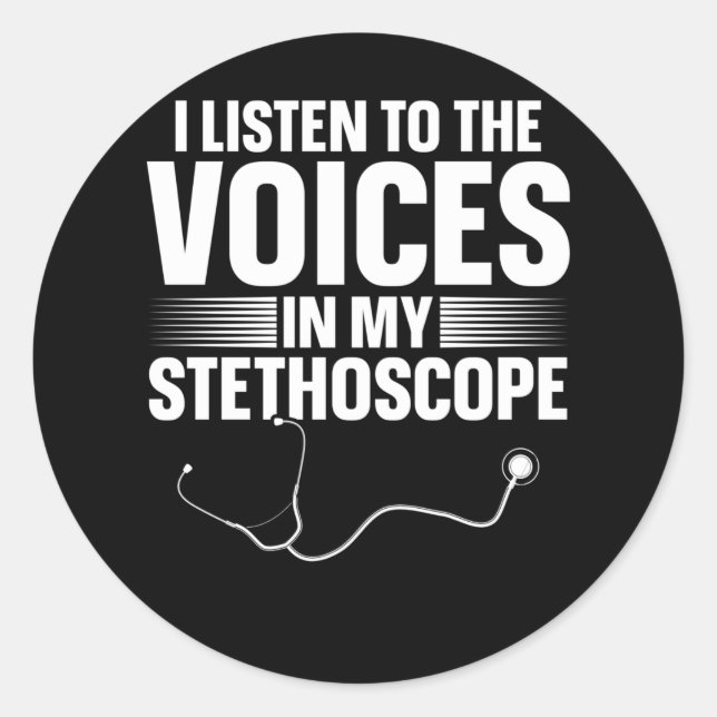 Sticker Rond Infirmière Funny Stethoscope Docteur Plaisanterie (Devant)