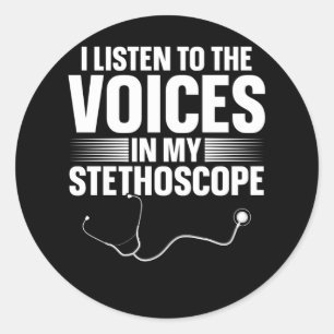 Sticker Rond Infirmière Funny Stethoscope Docteur Plaisanterie