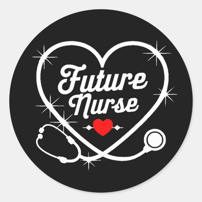 Sticker Rond Infirmière future (Devant)