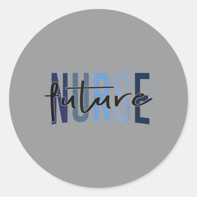 Sticker Rond Infirmière future drôle Étudiante en école d'infir (Devant)
