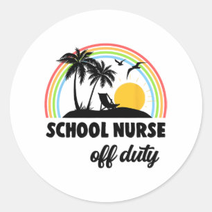 Sticker Rond Infirmière hors service Arc-en-ciel Fin de l'année