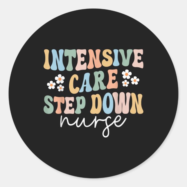 Sticker Rond Infirmière Infirmière Intensive Soins Icu Abandon  (Devant)