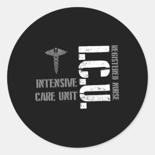 Sticker Rond Infirmière Infirmière Intensive Unité De Soins Int