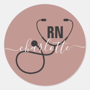 Sticker Rond Infirmière inscrite à la RN personnalisée