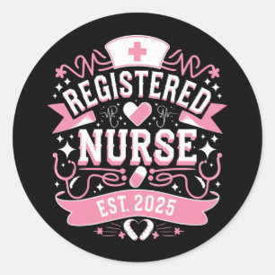 Sticker Rond Infirmière inscrite Est 2025 Infirmière