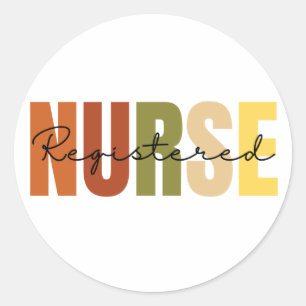 Sticker Rond Infirmière inscrite RN CUTE