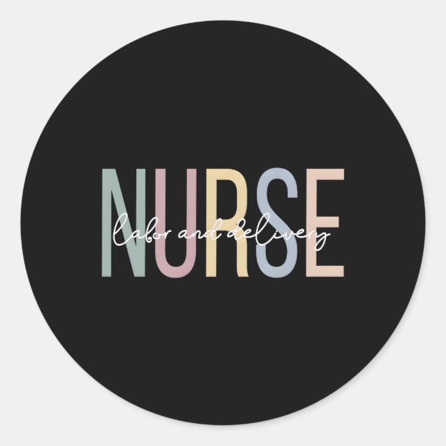 Sticker Rond Infirmière Ld Boho Infirmière De Travail Et De Liv (Devant)