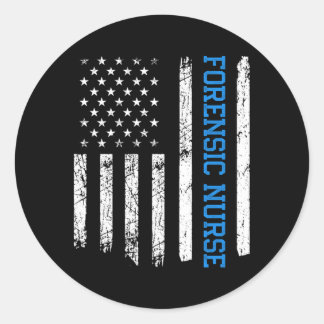 Sticker Rond Infirmière légale Usa American Flag Infirmière cor