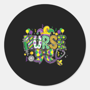 Sticker Rond Infirmière mardi gras stéthoscope la nouvelle orlé