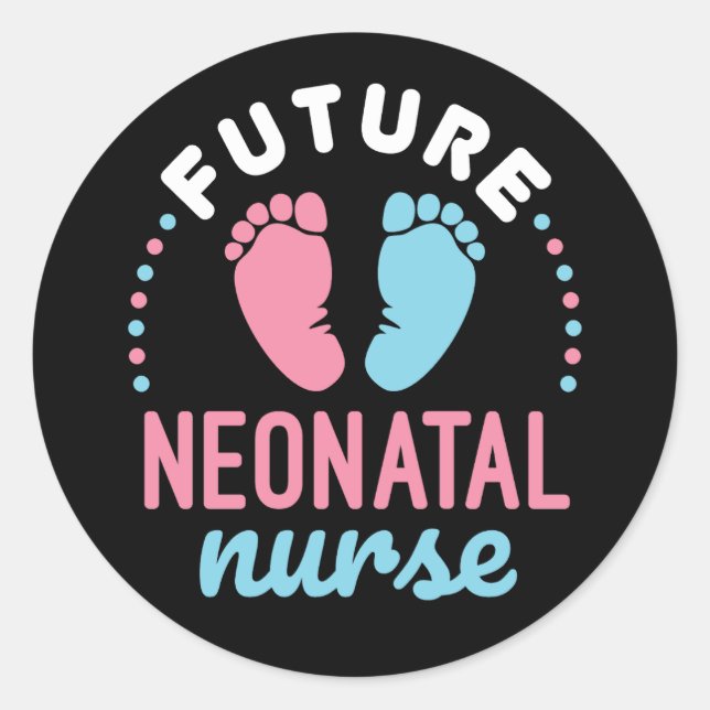 Sticker Rond Infirmière néonatale future NICU Infirmière (Devant)