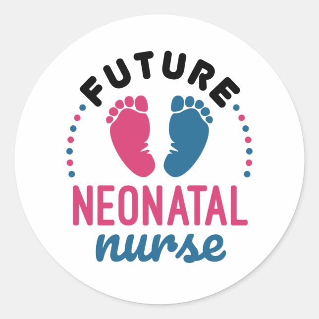 Sticker Rond Infirmière néonatale future Préemie NICU Infirmièr (Devant)