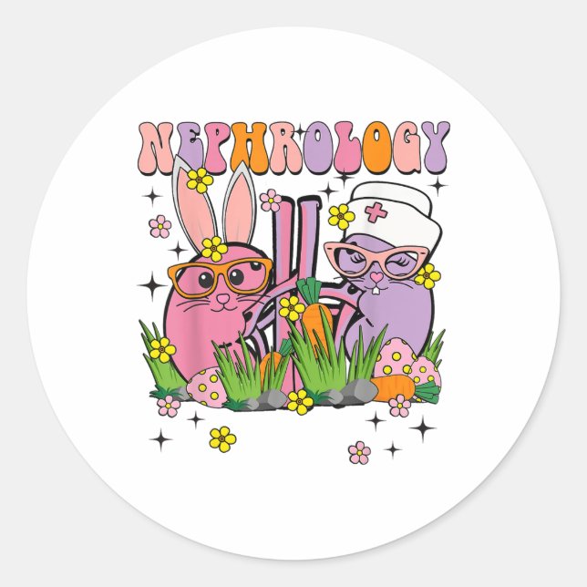 Sticker Rond Infirmière néphrologie de Pâques Infirmière Infirm (Devant)