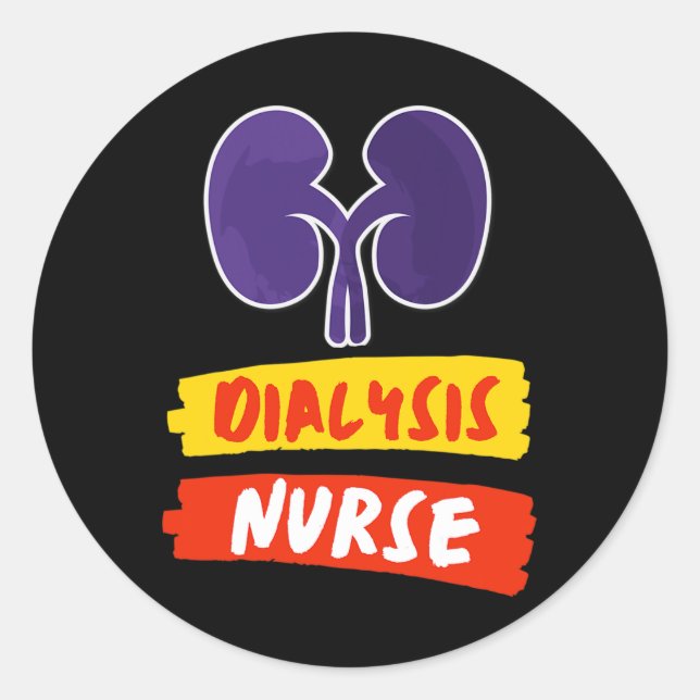 Sticker Rond Infirmière Néphrologie Infirmière Technicienne en  (Devant)