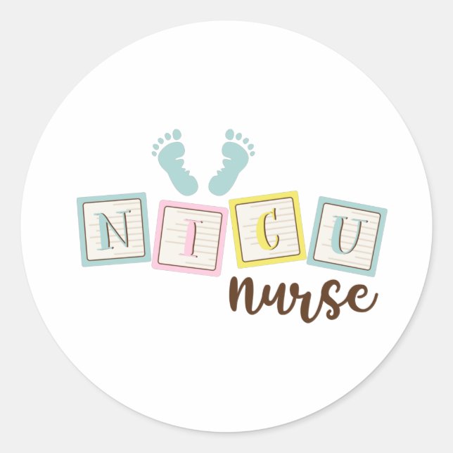 Sticker Rond Infirmière NICU (Devant)