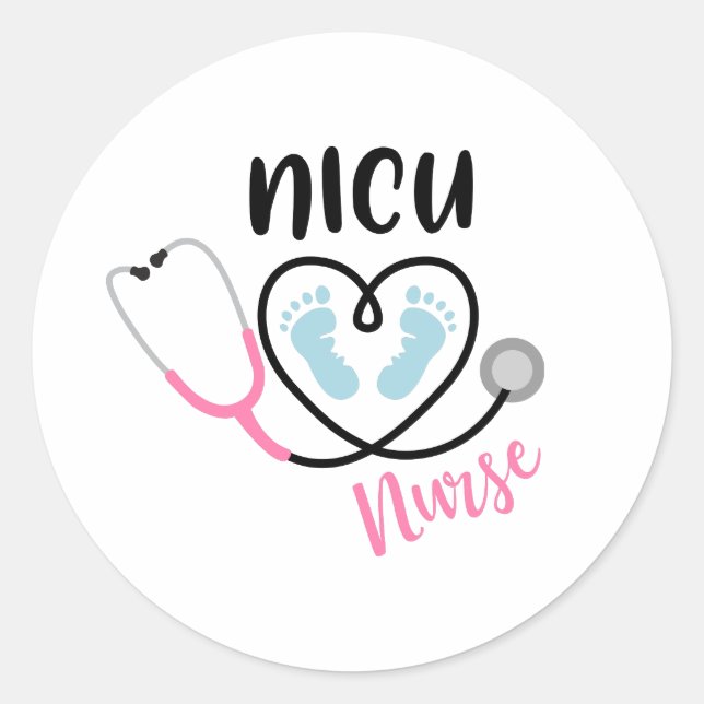 Sticker Rond Infirmière NICU (Devant)