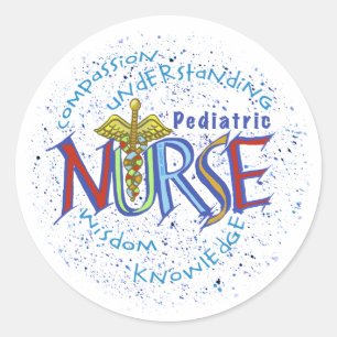 Sticker Rond Infirmière pédiatrique Motto