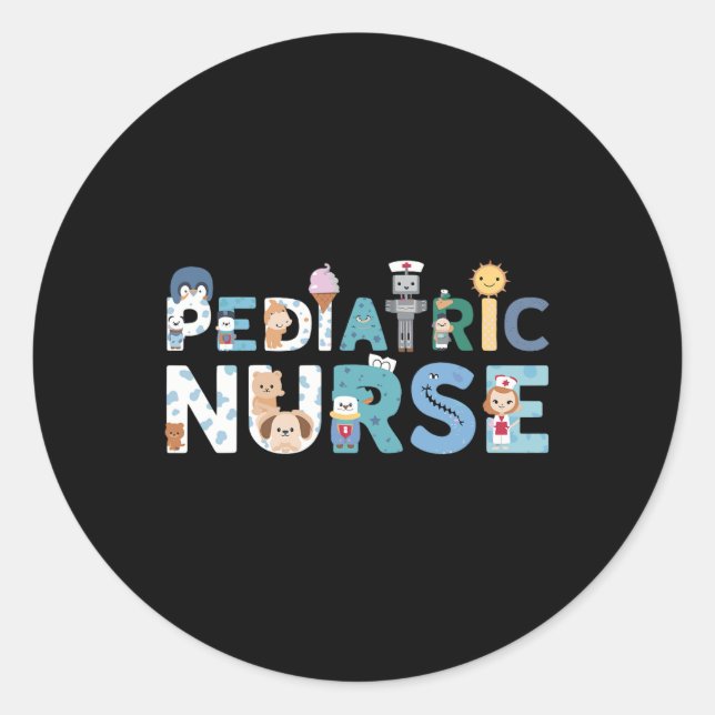 Sticker Rond Infirmière pédiatrique Picu (Devant)