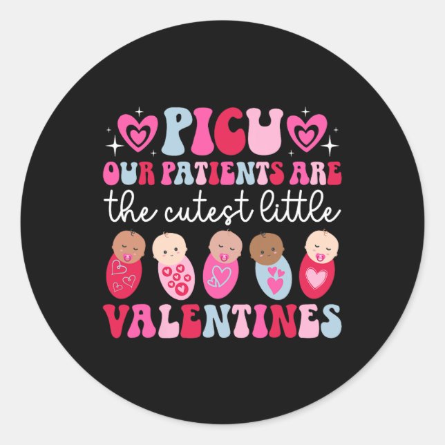 Sticker Rond Infirmière Picu Saint-Valentin Picu Nursing Fête d (Devant)