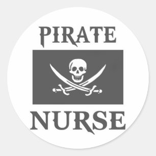Sticker Rond Infirmière pirate