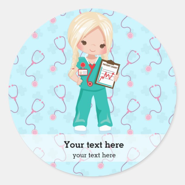 Sticker Rond Infirmière pour enfants (Devant)