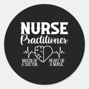 Sticker Rond Infirmière Praticien Cerveau Du Docteur Coeur De L
