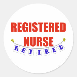 STICKER ROND INFIRMIÈRE RETRAITÉE ENREGISTRÉE